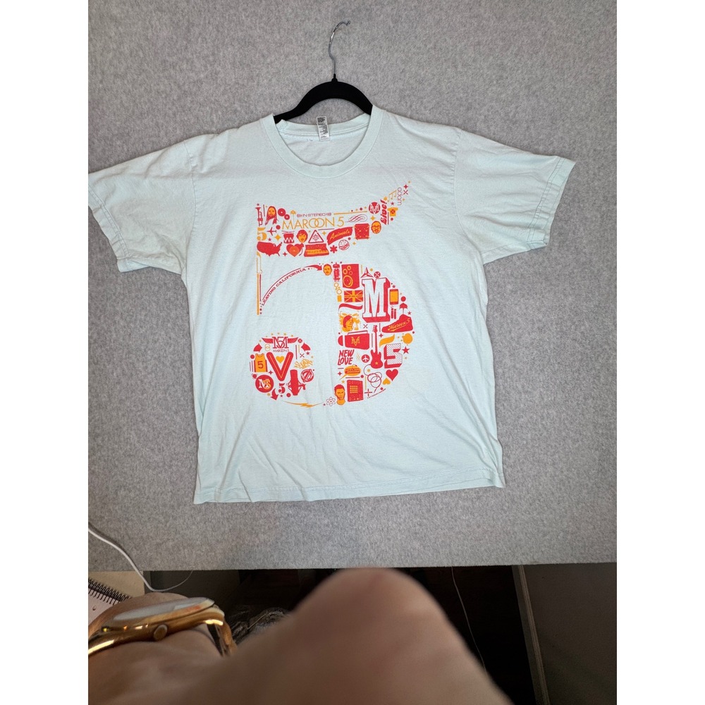 Maroon 5 Vintage Concert T-Shirt‎ Lic 2015 American Apparel Made In  USA Size LG
